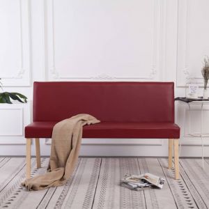 Image de VidaXL Banc 139,5 cm Rouge bordeaux Similicuir