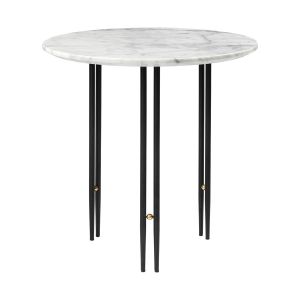 Image de Gubi Table basse IOI Ø50 cm Noir-laiton-marbre blanc