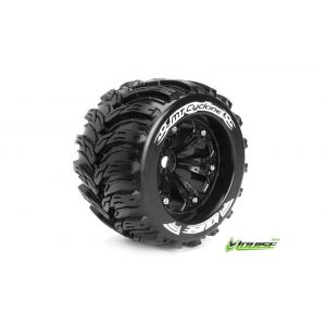 Image de Louise RC - MT-CYCLONE - Pneus 1-8e Monster Truck - Medium - Jantes 3.8" Noirs - 1/2"-Offset - EP E-