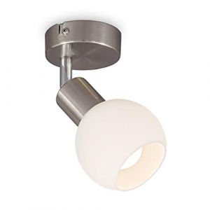 Spot led pivotant pour plafond avec abat-jour en verre i couleur de lumière blanche chaude i 5W i 3.000 k i E14 i 470lm i 1-flamme