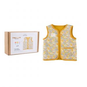 Kit Gilet Berger Enfant Apolline &ndash; Com&rsquo;1 Id&eacute;e | Tissu Liberty | DIY Couture | Made in France | 12 mois &agrave; 6 ans vendu par 50 cm(...) - Jaune