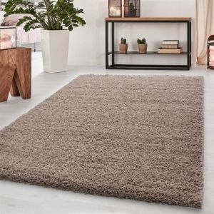 Life SHAGGY XXL - Grand Tapis Uni 240 x 340cm - 100% Polypropylène 30mm - Beige