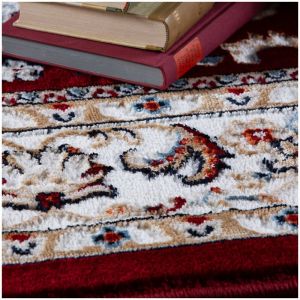 Deladeco Tapis oriental en polyester Aksan 80x150 Rouge