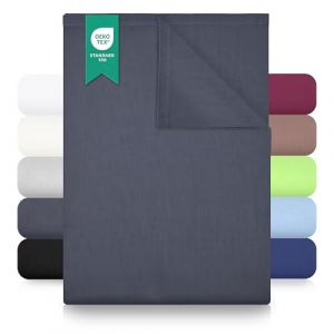 GREEN MARK Textilien Drap Plat de lit Classique | Drap de lit | Drap | Drap de Maison | Drap 100% Coton sans &eacute;lastique Nombreuses Tailles et Couleurs Taille : 180x275 cm, Gris Anthracite