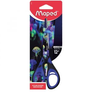 Maped Ciseaux Symétriques 16 cm Deepsea Paradise - Lames en Acier - Anneaux Confortables - Ciseaux Scolaires Dès 12 Ans