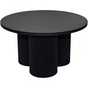 Oviala Table basse ronde 80 cm scandinave bois noir
