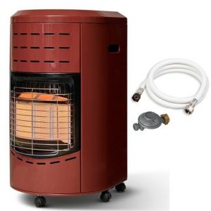 Favex Chauffage dappoint &agrave; gaz Calgary Rouge brique - Infrarouge - Pr&ecirc;t &agrave; lemploi livr&eacute; avec Tuyau et d&eacute;tendeur - 40 m&sup2;