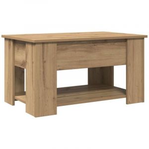 VidaXL Table basse ch&ecirc;ne artisanal 79x49x41 cm bois d'ing&eacute;nierie