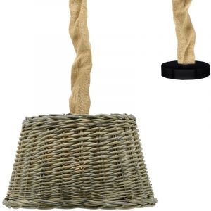 Image de Aubry Gaspard Suspension en osier gris et jute Gris