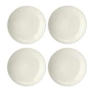 Mikasa Cranborne Ensemble de bols, ensemble de 4 bols en grès crème, grands bols à dîner de 24 cm, résistants au micro-ondes et au lave-vaisselle