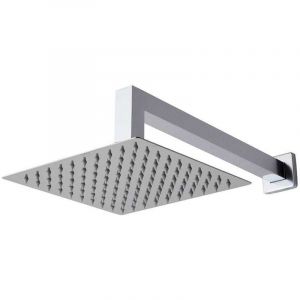 Kiamami Valentina Bras De Douche En Laiton Avec Pomme Haute En Acier Chrom&eacute;