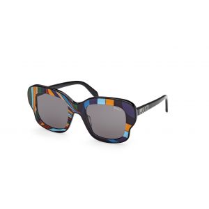 Emilio Pucci Femme EP0220 99A Lunettes de soleil Ac&eacute;tate Multicolore Fum&eacute;e Carr&eacute; Normale
