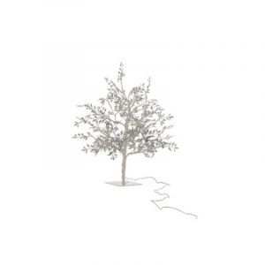 Statue Déco à LED "Arbre Feuilles" 56cm Argent Prix