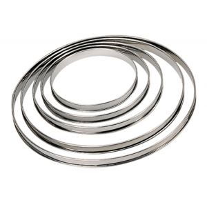 De Buyer Cercle à tarte rond bord roulé en inox (8 cm)