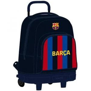 School Rucksack with Wheels F.C. Barcelona Maroon Navy Blue 33 X 45 X 22 cm