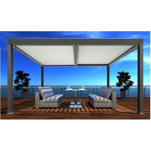 Proloisirs Pergola Bioclim Eris motorisée coloris noir - 3 x 4 m