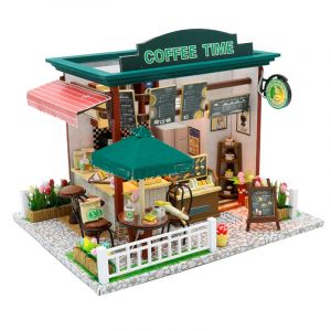 Dam Magasin de caf&eacute;. Maquette 3d r&eacute;aliste avec de grands d&eacute;tails et des lumi&egrave;res led