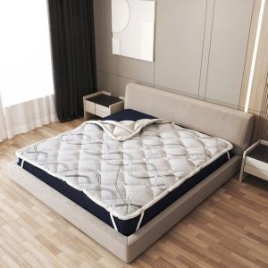 The White Stone - Surmatelas 120 x 190 cm Correcteur de Matelas aux Propri&eacute;t&eacute;s Ergonomiques Hauteur 5 cm Tissu Respirant, Hypoallerg&eacute;nique et