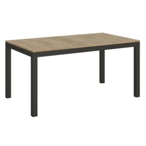 Itamoby - Table Everyday Evolution Dessus Chêne Nature 90x120 Allongée 380 cadre Anthracite