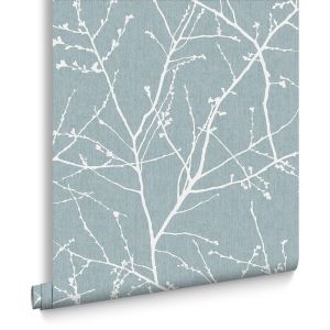 Graham & Brown Superfresco Easy Papier Peint Support Intissé Branches Vinyle Grainé 1005 x 52 cm Bleu Clair