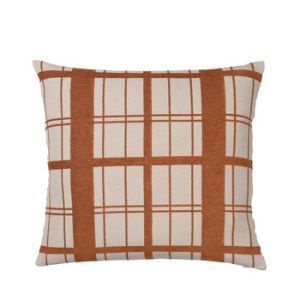 Image de Broste Copenhagen Housses de coussins CHEQUER Marron - Taille 60x60 cm