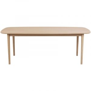 DRAWER Table à manger extensible aux bords arrondis en bois 210-310x100cm - Quetzal - Couleur - Bois blanchi