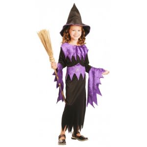 Déguisement sorcière fille violet Halloween