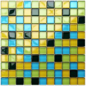 Ilcom - Mosa&iuml;que de verre sur maille pour salle de bain ou cuisine 30cm x 30cm - Lemon Tree