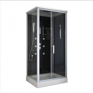 HOME DELUXE - Cabine de douche avec &eacute;clairage LED WAVE L - 100 x 80 cm
