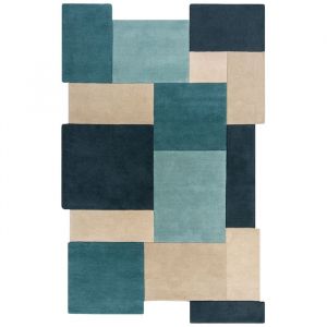 FLAIR RUGS Tapis en laine Collage 150x240 cm - Teal