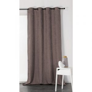 LINDER Rideau occultant et isolant avec envers gratté Taupe 140 x 260 cm - HOMEMAISON