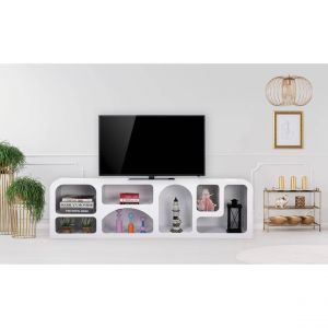 Meuble TV Design "Troglodyte" 160cm Blanc