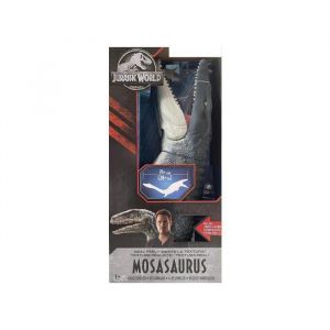 Dinosaure protecteur des océans : mosasaure géant 71 cm - dino articulé - pour jurassic world - animaux préhistorique et 1 carte tigre