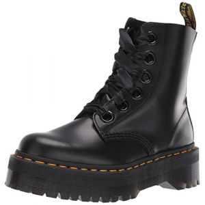 Dr. Martens Femmes Molly Buttero Smooth Noir Cuir Ruban De Dentelle Bottes - Noir - 43