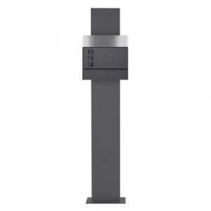 ECD Germany Bo&icirc;te aux Lettres sur Pieds, Anthracite/Argent, 37x10,5x36,5 cm, en Acier
