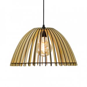 Suspension en lamelles de bois naturel et noir