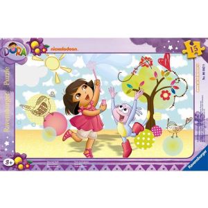 Image de Ravensburger Puzzle cadre Dora s'amuse 15 pièces