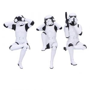 Nemesis Now Trois Figurines de Stormtrooper Assis de 11 cm, résine, Blanche, Officielle, Stormtrooper, Trois sages, Collection de Film de Science-Fiction, coulées dans la Meilleure résine, peintes à