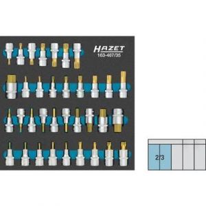 Hazet Jeu de douilles mâles - Carré creux 12,5 mm (1/2 pouce) - Profil à 6 pans intérieurs, Profil denture multiple intérieur XZN, Empreinte à crénaux Ribe CV, Profil TORX intérieur - Nombre d'outils: 35