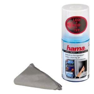 Hama 78302 - Gel de nettoyage pour écran avec chiffon (200ml)