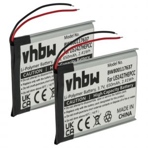 Vhbw 2x Batterie Remplacement Pour Sony 1-756-920-21, 1-756-920-32, 1-756-920-31 Pour Casque Audio, Écouteurs Sans Fil (650mah, 3,7v, Li-Polymère)