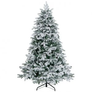 Arbre de No&euml;l artificiel de 180 cm Arbre de No&euml;l floqu&eacute; avec 1415 branches 260 lumi&egrave;res LED blanc chaud Arbre de No&euml;l illumin&eacute; blanc + vert