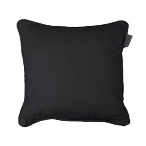 Housse de Coussin + Zippé avec Encart Panama Uni Noir 40 x 40 cm