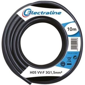 Electraline Câble H05VVF 3g1.5 10 m noir
