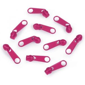 Cyclingcolors 10x Curseur N°3 Non Verrouillable Pour Fermeture Éclair À Glissière Spirale Zipper Tirette Métal Idéal Jupe Vêtement, Rose Foncé