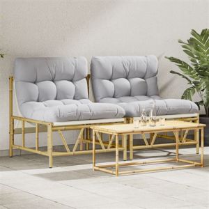 Chaises Relaxantes de Jardin 2 pcs avec Coussin 60x80x71 cm Acier