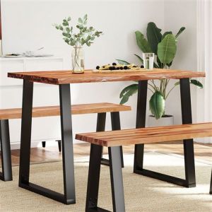 VidaXL Table à manger 110x70x75 cm bois d'acacia solide à bord vif