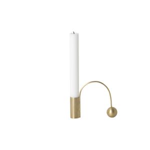 Ferm Living Bougeoir Balance / Bougie longue laiton en métal