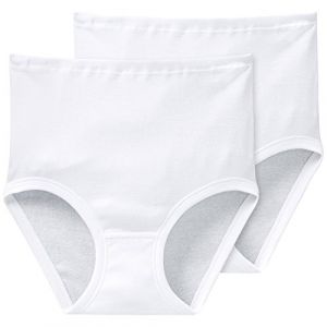 Schiesser Lot de 4 slips taille maxi côtelés pour femme - Blanc - 48
