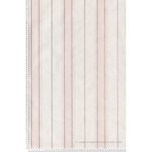 Lutèce Papier peint vinyle Rayures rose/gris